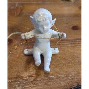 Vintage Hagen Renaker Miniature Angel On Swing Ornament
